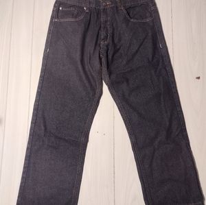 Urban Label Embroidery Pockets Black Denim Jeans Men's Size 38X30